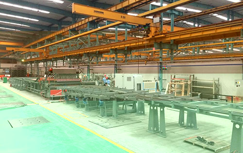 管廊鋼筋焊接生産線用于中意建機生産基地